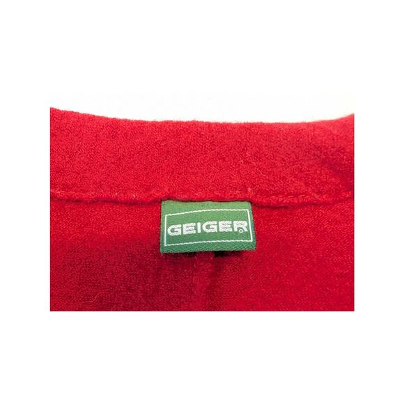 Geiger Vtg Red Button Up Cardigan Blazer Darted Jacket Wool 40 Austria Medium - Picture 5 of 13